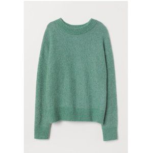 H&M Knit Mohair-blend Mint/ Sea Green Sweater Size